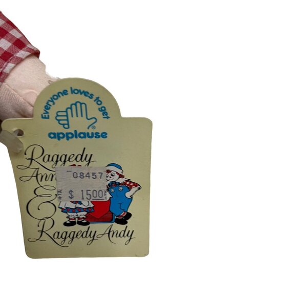 Vintage Classic Raggedy Annn 12" Blue Pants Applause Gingham Top Blue Hat 1991 - Picture 4 of 6